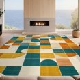 thumbnail image 2 of Design&I 8'x10' Washable Area Rug Patchwork Contemporary Geometric Block Abstract Mid Farmhouse for King Size Bedroom, Under Bed, Sleek Flatweave Pet Friendly, 2 of 7