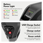 Yose Power Ebike Battery 48V 13Ah Electric Bicycle Battery Compatible with Heybike for Race max/Mars 2.0 with USB Port and Keys
