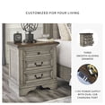 thumbnail image 3 of Signature Design by Ashley Lodenbay Three Drawer Nightstand, Antique Gray and Brown Two‑Tone Bedroom Table with USB and AC Outlets, 3 of 9