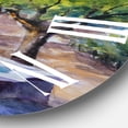 thumbnail image 3 of Designart 'Small Fountain Picture With Trees In The Village' Country Wall Clock, 3 of 5