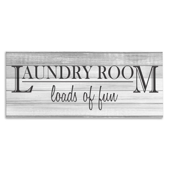Stupell Industries Cottage Fun Laundry Room Funny Bathroom Canvas Art, 30 x 13, by Kim Allen