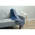 thumbnail image 3 of Sunbeam Microplush Heated Throw (50" x 60"), Push Button Controller with 3 Heat Settings, Navy Herringbone, 3 of 7