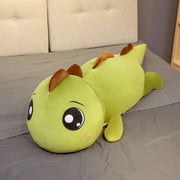 60-120CM Stuffed Fluffy Cartoon Dinosaur Doll Girlfriend Sleeping Pillow Giant Cute Crocodile Plush Toy Baby Kids Birthday Gift 100cm green 2