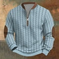 thumbnail image 2 of LIUJUNSHOP Men's Fleece Lined Crewneck Sweatshirt Men's Knit Zipper Sweater Long Sleeve Printed Collarless, 2 of 3