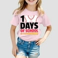 thumbnail image 2 of shqvo Toddler Shirts Girls 4t Round Neck Short Sleeve T-Shirt Chest Print Loose Back To School Shirt Shirts for Teen Kids, 2 of 4
