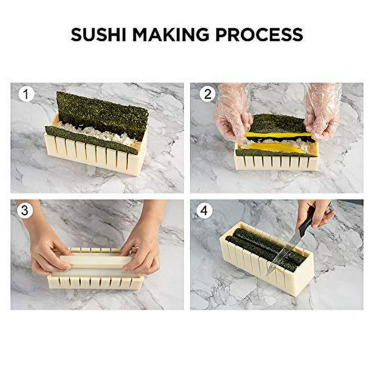 Sushi Making Kit, 10 Pieces Complete Sushi Maker Plastic Sushi Set With 8  Unique