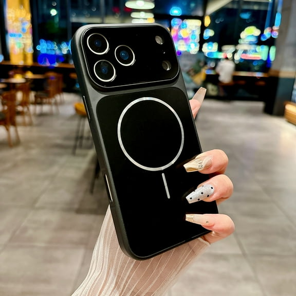 Magnetic For iPhone 13 Pro Max Phone Case,Compatible with Mag-Safe,Built-in Lens Peotector,Case Design Like a real mobile phone,Ultra Slim Rugged Shockproof Anti-fall Phone Case,Black