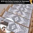 thumbnail image 2 of Non Slip Stair Treads for Wooden Steps, Yamaziot 15Pcs Indoor Carpet Stair Runners for Kids Elders & Pets, 8" x 30" Anti Skid Reusable Adhesive Boho Staircase Step Treads, 2 of 8
