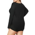 thumbnail image 3 of JYLFC Womens Shirts Long Sleeve Plus Size V Neck Casual Tee Shirts, Black 5XL, 3 of 4