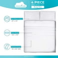 thumbnail image 5 of DREAMCARE - Bed Sheets Set - King Size Sheet with Side Pocket - 4pcs Set, 15 inches, White, 5 of 7