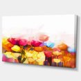 thumbnail image 2 of Tulipes Jaunes Roses Rouges sur Fond Blanc - Grande Uvre d'Art Florale sur Toile, 2 of 3