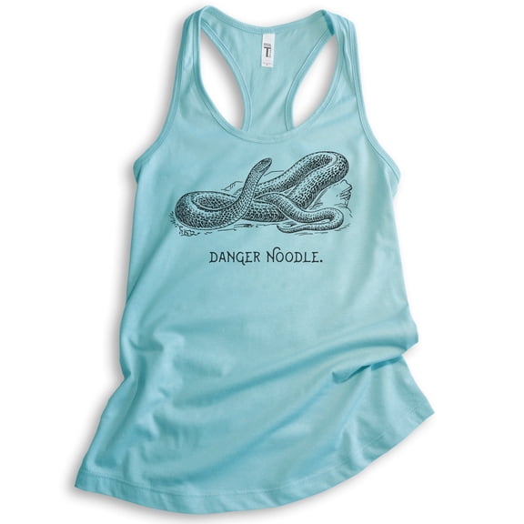 Danger Noodle Snake Tank Top, Ladies Racerback Tank Top, Reptile Tank, Funny Animal Pun, Animal Graphic, Cancun, Small
