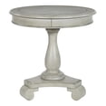 thumbnail image 3 of Avalon Hand Painted Round Accent Table in Wood Antique Gray Stone Finish, 3 of 3