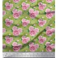 thumbnail image 1 of Soimoi Poly Georgette Fabric Check,Leaves & Rose Floral Fabric Prints by Yard 52 Inch Wide, 1 of 3