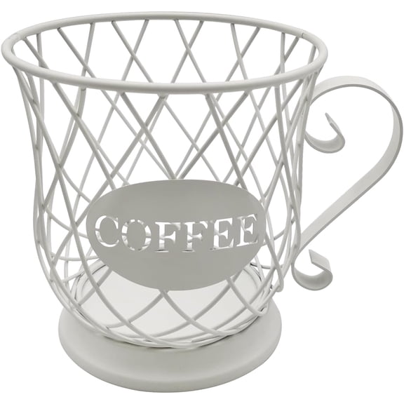 Coffee Pods Storage Basket, Coffee Pod Capsule Storage Holder for 35 K Cup Organizer, Coffee Basket Decor for Coffee Bar Countertop-Sliver