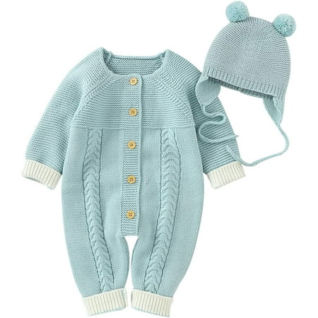 

YOUI-GIFTS Unisex Baby Knitted Romper Newborn Toddler Bodysuit Overalls Clothes for Baby Boys Girls