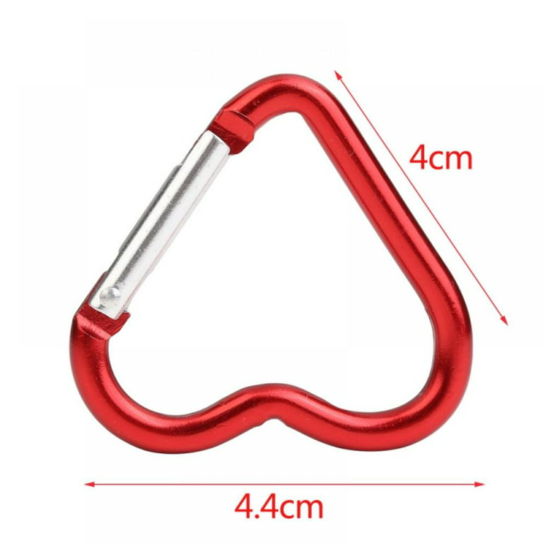 10Pcs Heart Keychain Carabiner Clips for Hanging - Camping Hiking Backpack  Carabiner Clip Keychain Accessories Dog Leash Carabiner Heart Shaped Heavy