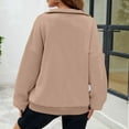 thumbnail image 4 of Quarter Zip Sweatshirts for Women 2025 Long Sleeve Stand Collared Plain Sweatshirt with Pockets Pullover Tops, 4 of 5