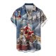 thumbnail image 1 of Mens Manga Corta Botón Abajo Camisas, Cuello de Vuelta Navidad Impresa Blusa, Top de Moda Casual, 1 of 4