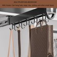 thumbnail image 2 of BAWEDFLO Pull Out Pot Rack, adjustable black closet rod,16.2-29.9 Inch Pan Rack Pot Hanger with 5 Hooks, Aluminum Alloy Sliding Pot Lid Rack for Cabinet, Wardrobe,blind corner cabinet p, 2 of 9