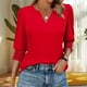 thumbnail image 2 of Tops de manga larga,Blusa informal de manga larga para mujer, puños fruncidos de poliéster, túnica de moda para uso diario, sopatenor, 2 of 9