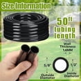 thumbnail image 2 of 50 ft 1/2" Vinyl Irrigation Tubing Black Flexible Drip Irrigation Hose, 1/2" ID x 5/8" OD, UV Resistant for Pond Garden Waterfall Fish Tank Pump Fountain Outdoor Hydroponic System$$Garden & Patio, 2 of 6