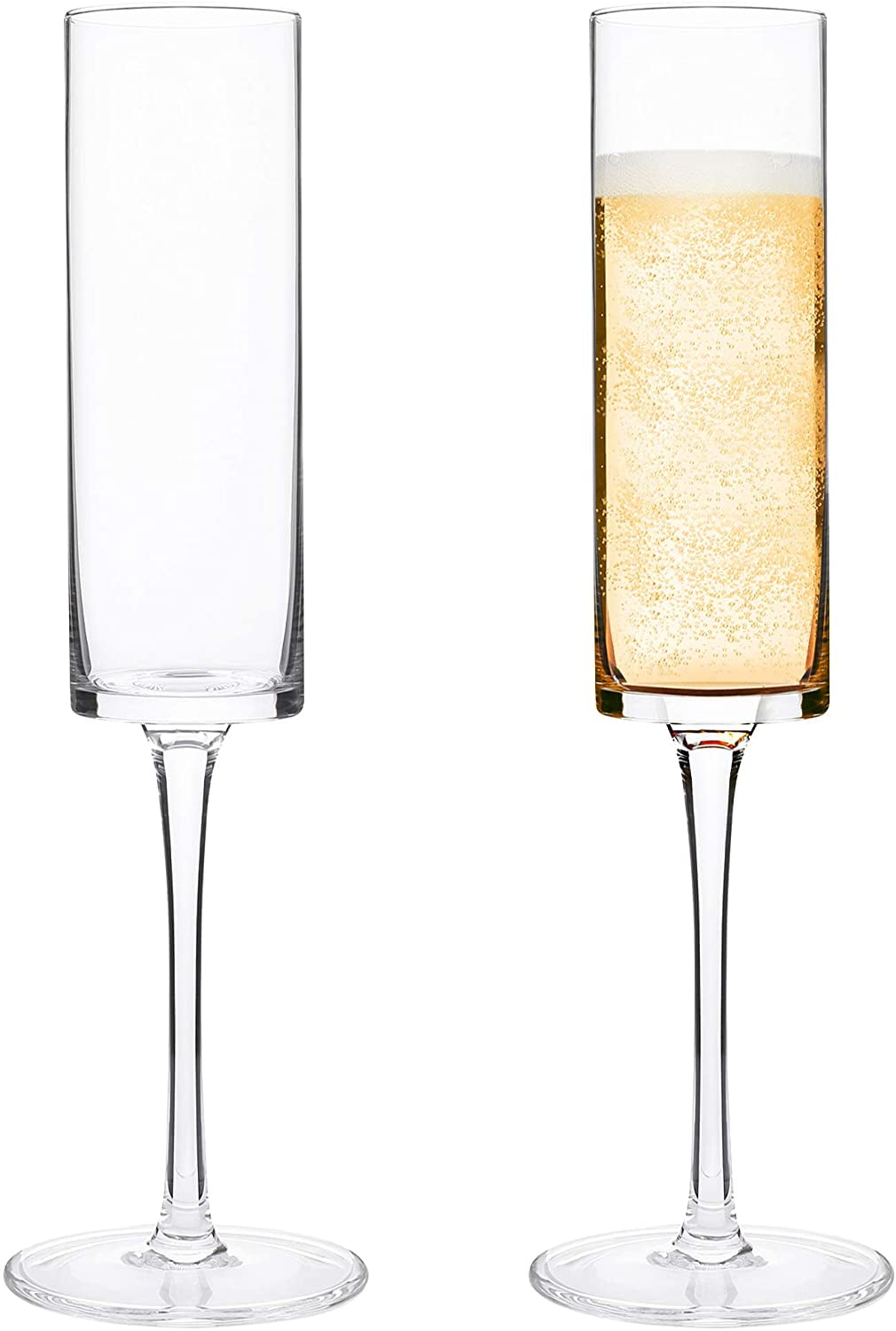 Edge Champagne Glass Set of 4 Men 6oz Champagne Flutes Modern & Elegant Gift for Women Anniversary 100% Lead Free Crystal Birthday Christmas Wedding