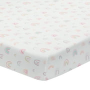 Lambs & Ivy Watercolor Pastel Rainbow 100% Cotton Baby Fitted Crib Sheet