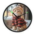 thumbnail image 2 of Voice Activated Clock with Glow Light 12 Inch Large Silent Wall Clock Battery Operated for Home Decor Cute Orange Cat, 2 of 8