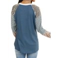 thumbnail image 7 of TWZH Women Waffle Camouflage Stitching Colorblock Long Sleeve Top, 7 of 7
