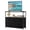 Black, variant on 5-Drawer Tall Dresser for Bedroom, Fabric Storage Tower with Wooden Top & Open Shelves, Closet Organizer, TV Stand, Console Table for Living Room Entryway Nursery, Black