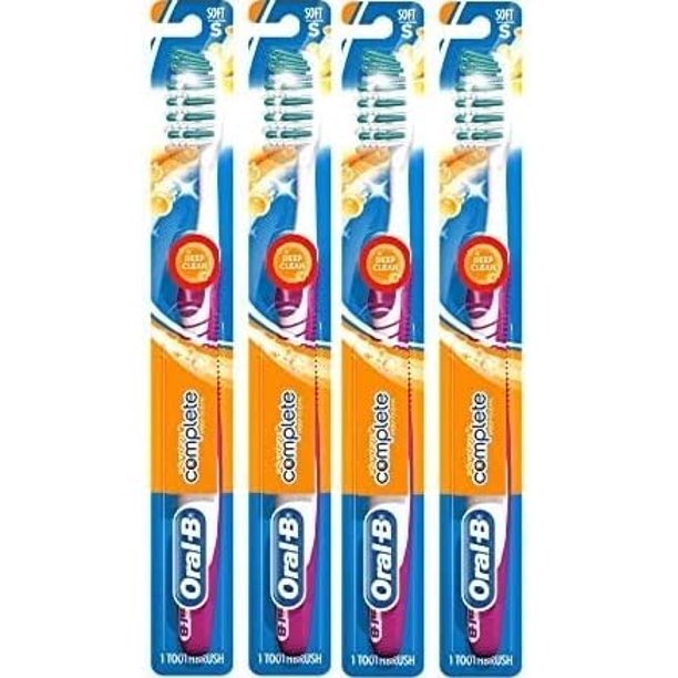 OralB Complete Deep Clean Toothbrush, 35 Soft (Colors Vary) Pack of 4