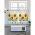thumbnail image 2 of Sunflowers Tier Curtains 24 Inch Length,Sheer Curtains for Bedroom Living Room,Botanical Floral Butterfly Farmhouse Flowers Rod Pocket Voile Drapes Kitchen Curtains Small Window 27.5"x24" 2 Panels, 2 of 7