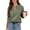 Army Green, variant on Womens Blouse Long Sleeve V Neck Solid Color Casual Loose Fit Waffle Knit Top Womens Going Out Basic Casual Tops S-2XL