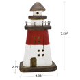 thumbnail image 6 of Nautical Decor Wooden Lighthouse Beach Themed Ornaments Coastal Ocean Decoration Decorative Wood Light HouseTable Centerpiece Tower Lights Figurine for Shelf Fireplace (Red), 6 of 7