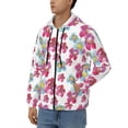 thumbnail image 3 of Goofa Watercolor Flowers Pattern Mens Full-zip Hoodie, Zip-up Pullover Hooded Sweatshirt, Kangaroo Pocket Hoodie Ideal for Daily Wear, Travel, and Home-3X-Large, 3 of 5