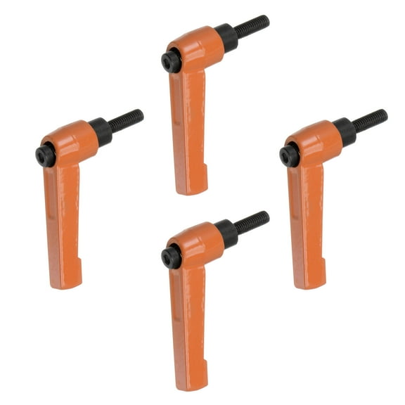 Uxcell 4 Pack M8 x 50mm Male Threaded Stud Adjustable Clamping Lever Handle Bolt Knob Orange
