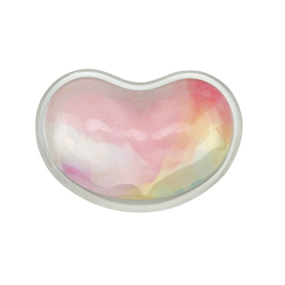 Nvzi Almohadilla protectora de silicona, translúcida, ergonómica, almohadilla para ratón, almohada de mano, alivia eficazmente la fatiga de la muñeca (rosa y amarillo)