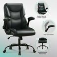 thumbnail image 3 of JONPONY Big and Tall Office Chair Wide Seat Ergonomic Computer Desk Chair High Back Executive Leather Chair Adjustable Task Chair Lumbar Back Support 8 Hours Heavy Duty Design,Black, 3 of 14