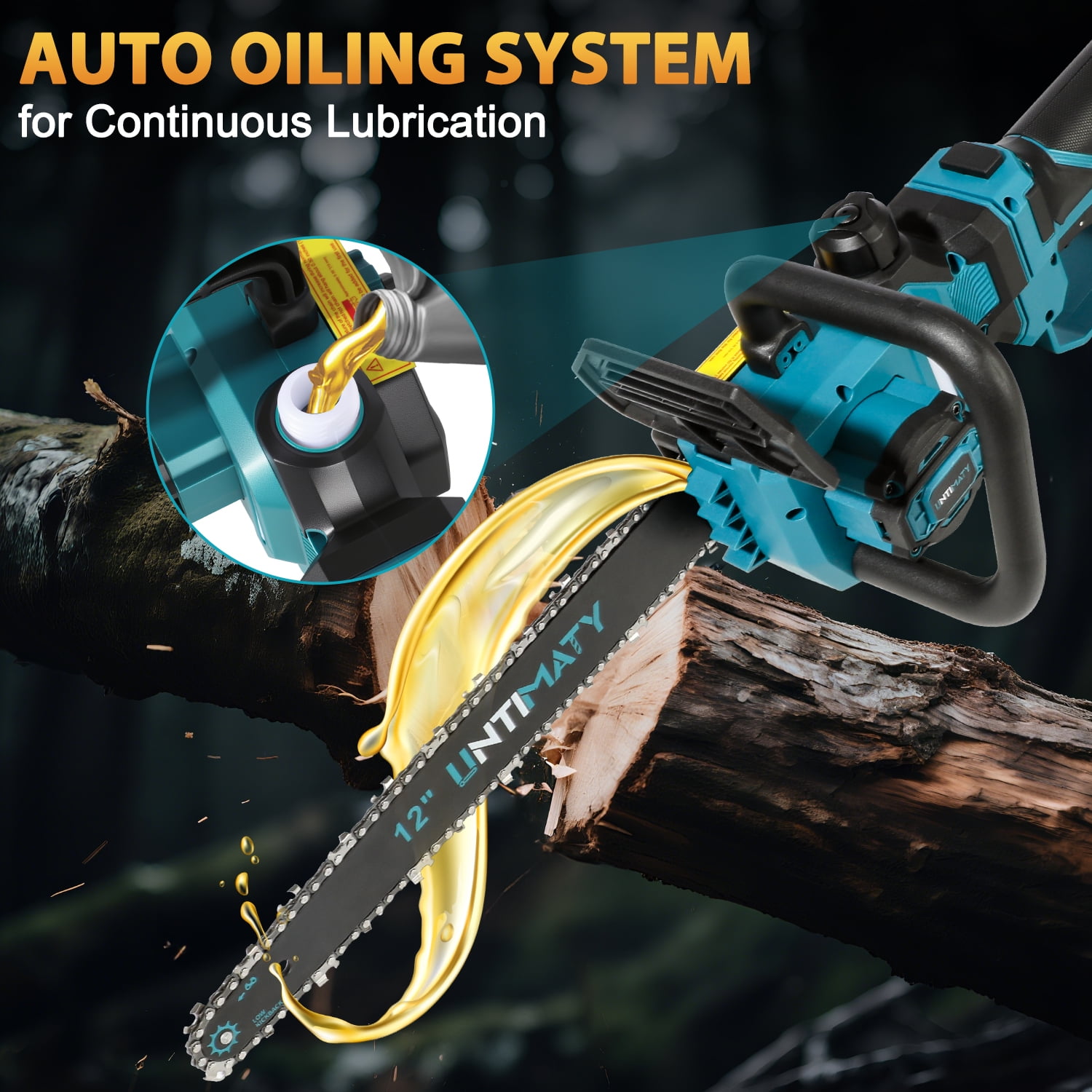 UNTIMATY Battery Chainsaw 12 inch Electric Chainsaw Cordless Chain Saw with Battery and Expending Pole for Wood Cutting and Tree Trimming