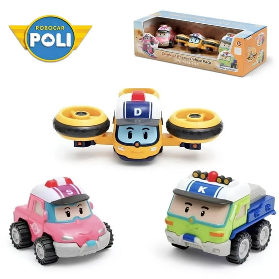 Robocar Poli Die-Cast Toy Droney Sandy Keaton Rescue Team Set 3 Pack Rescue Vehicles Gift Set for Kids