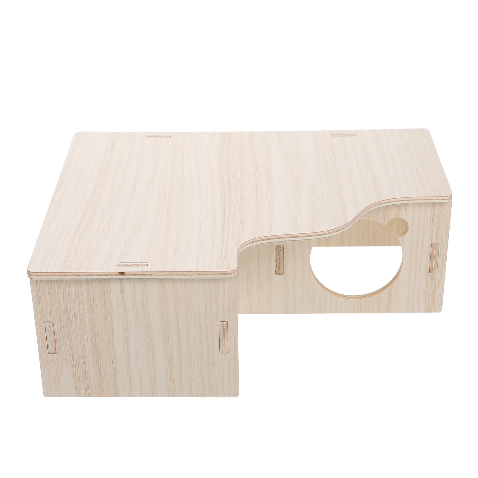 Hamster House Hideout Wood for Small Pet Hiding Toy Wooden Playset Chew Guinea Pig Supplies