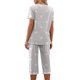 thumbnail image 4 of ICHUANYI Clearance Women Sleeveless Seamless Ribbed Crop Tank High Waist Shorts Yoga Outfits Sets(Gray, M) ICHUANYI WER2023081204687, 4 of 8
