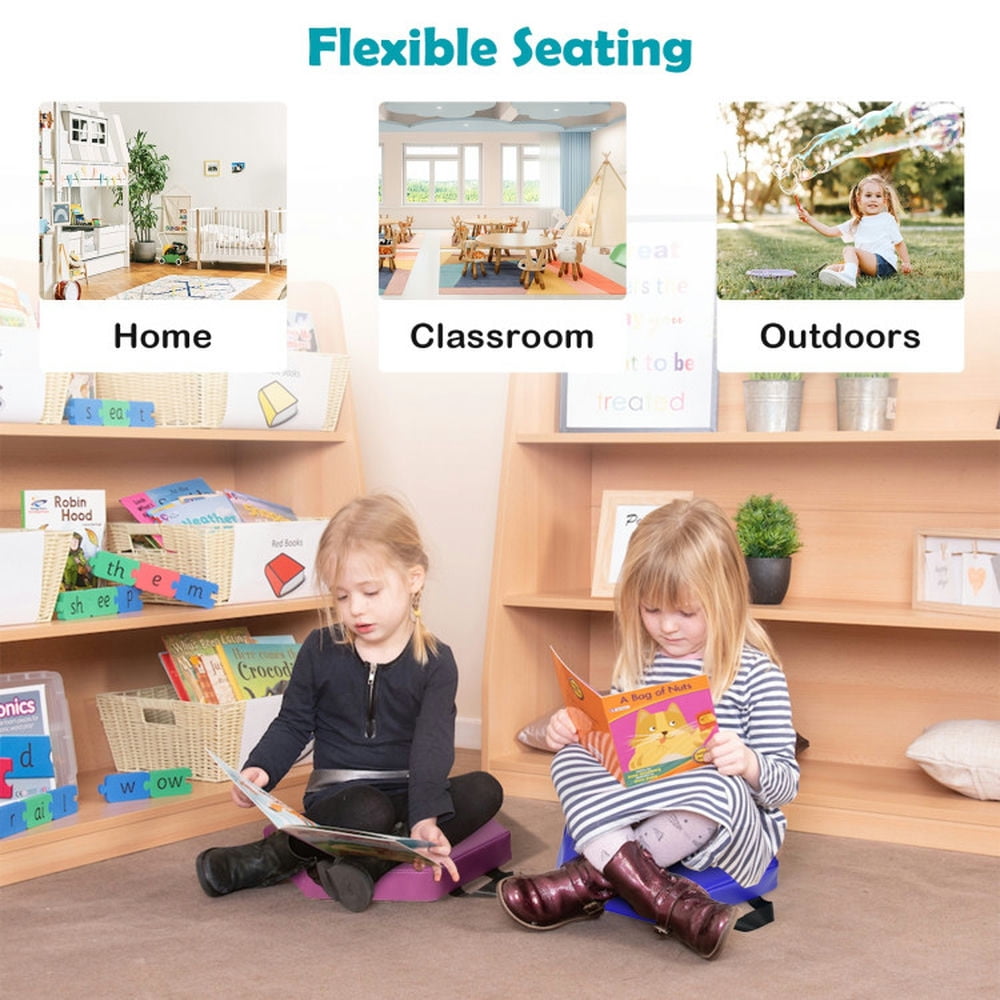 Spaco 6 Pieces Multifunctional Hexagon Toddler Floor Cushions Classroom Seating with Handles-Multicolor, Kids Couch for Kids