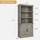 thumbnail image 3 of Yeshouse Estantería rústica con puertas, estantería de 5 niveles con armario, de madera, 173 cm de alto, ideal para sala de estar y oficina en casa, 3 of 7