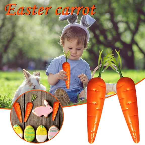 Pompotops Clearance Sales Easter Carrot Hanging Ornaments Artificial Easter Foam Glitter Carrots