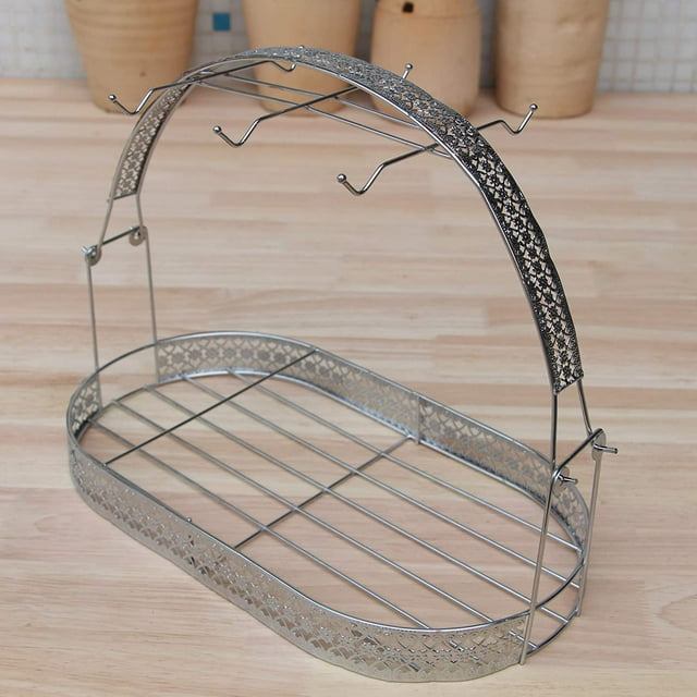 soporte para tazas de café, organizador de platos, escurridor de tazas de hierro forjado Ormromra