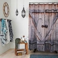 thumbnail image 3 of Rustic Shower Curtain Wooden Barn Door 72 X 72 inch Farmhouse Wood Vintage Shower Curtain Sets for Bathroom Decor Fabric Polyester Waterproof with 12 Hooks, 3 of 6