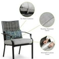 thumbnail image 2 of Afuera Living 2-Piece Outdoor Black Metal Dining Chairs with Gray Cushion, 2 of 10