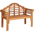thumbnail image 4 of Costway Banco de Madera Plegable para Exteriores, Silla de Conversación para 2 Personas con Reposabrazos Acogedores y Respaldo en Forma de Corona,Patio, 4 of 4